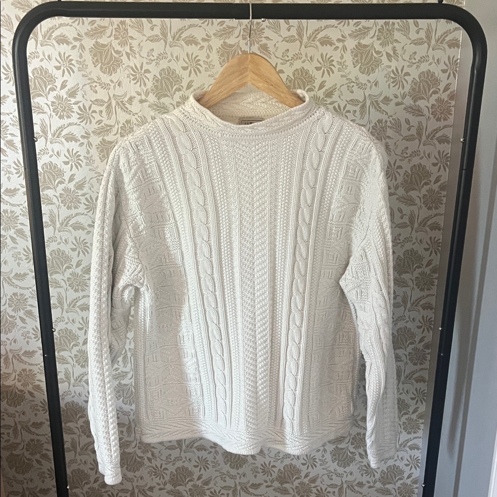 J. Crew Cream Cable-Knit Turtleneck Sweater